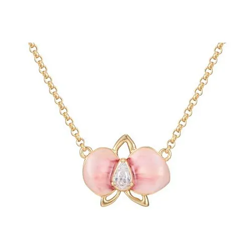 Fellala Сплав с покрытием 18K золото ожерелья женские абрикосово-розовый Roasted перечно-красный