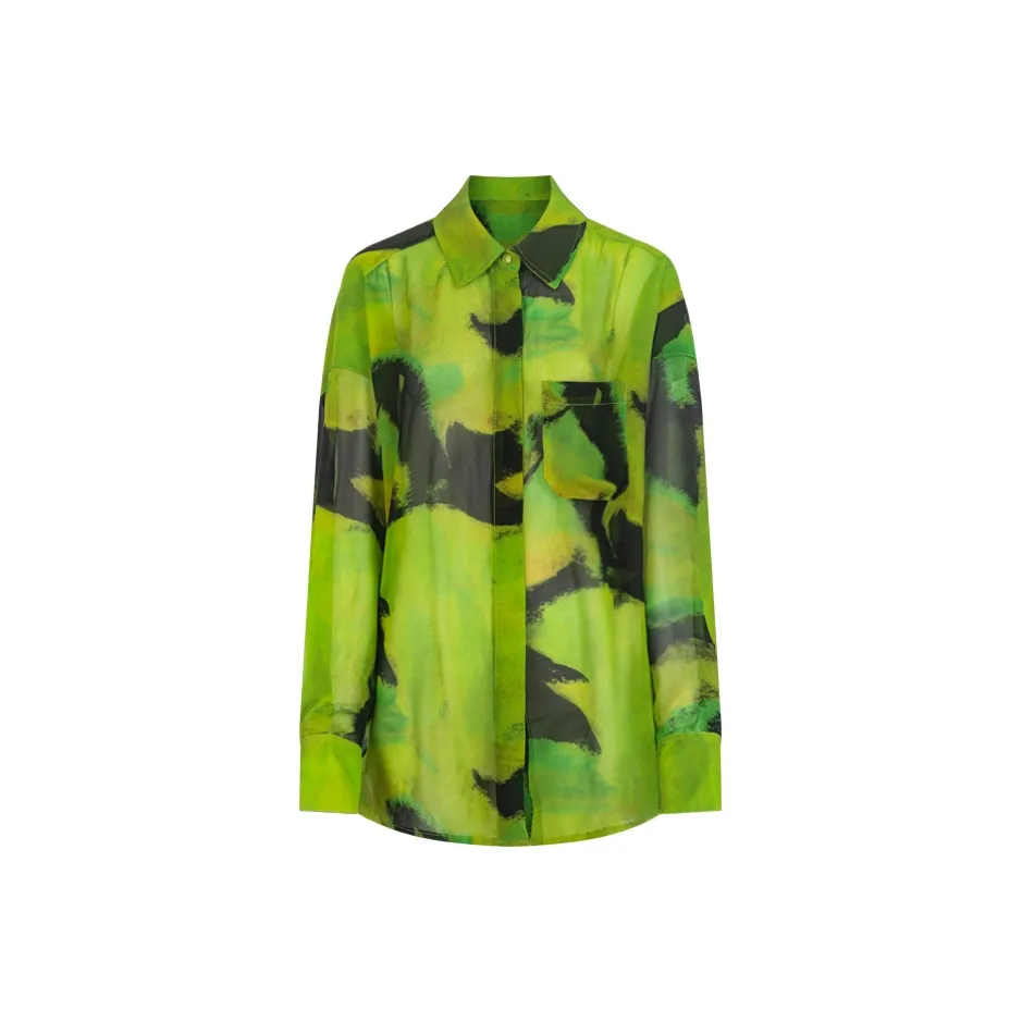 NANING9 Зеленые Женские Рубашки