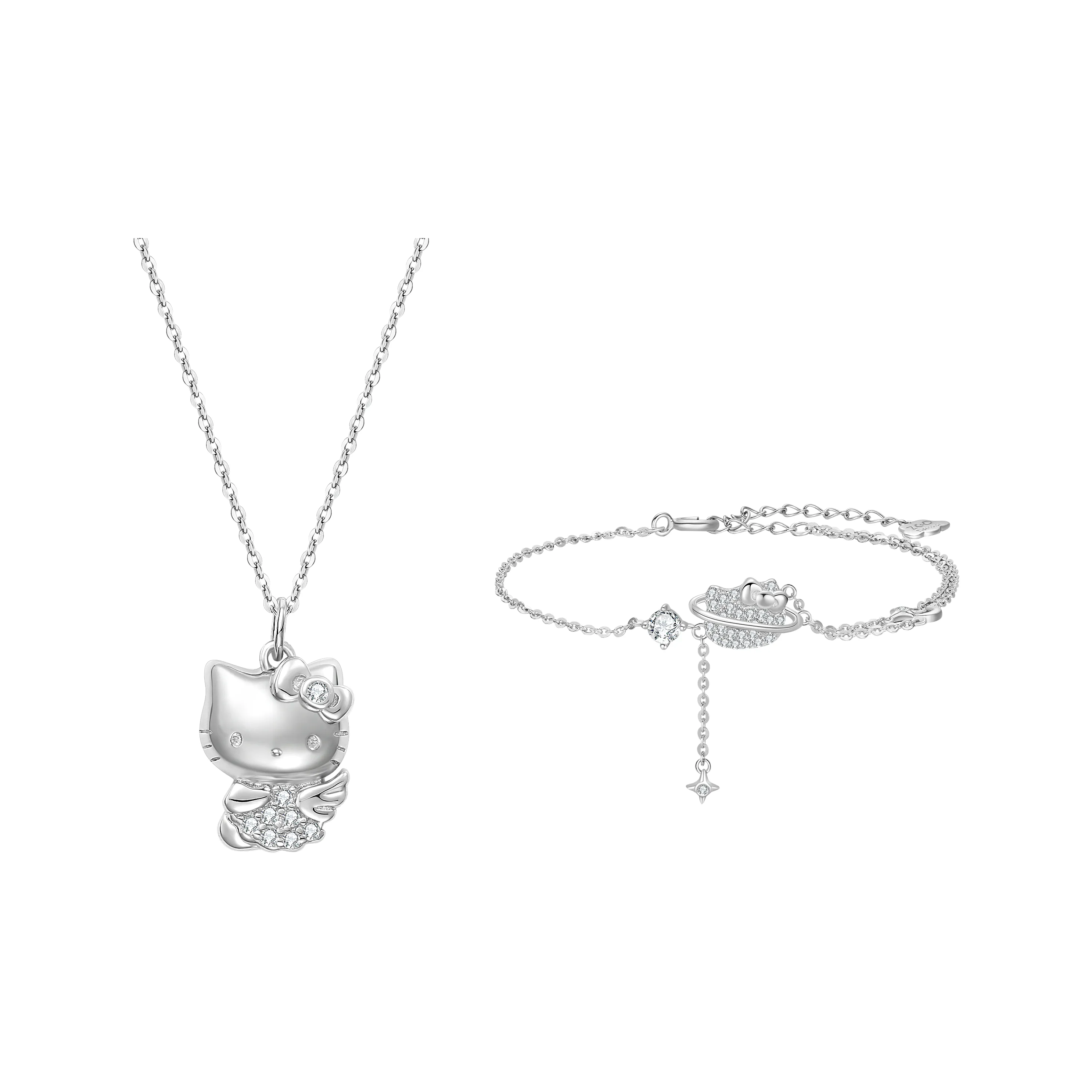 TIDECOLOR Hello Kitty S925 Silver Necklaces Women's Silver