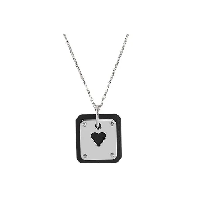 HERMES As De Coeur Metal Necklaces Unisex