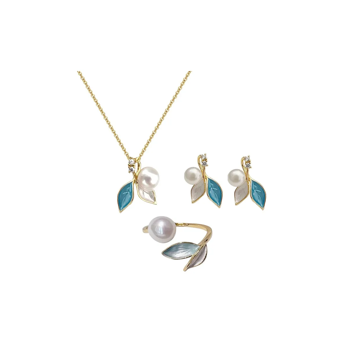 NATURALLYJOJO Медный Циркон Ожерелье Женское Синий Золотой