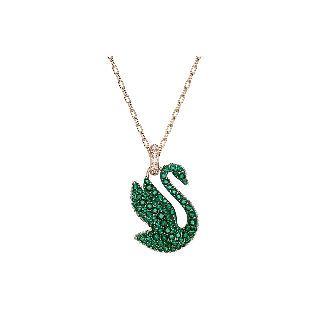Swarovski Swan Artificial Crystal Necklaces Women's Green