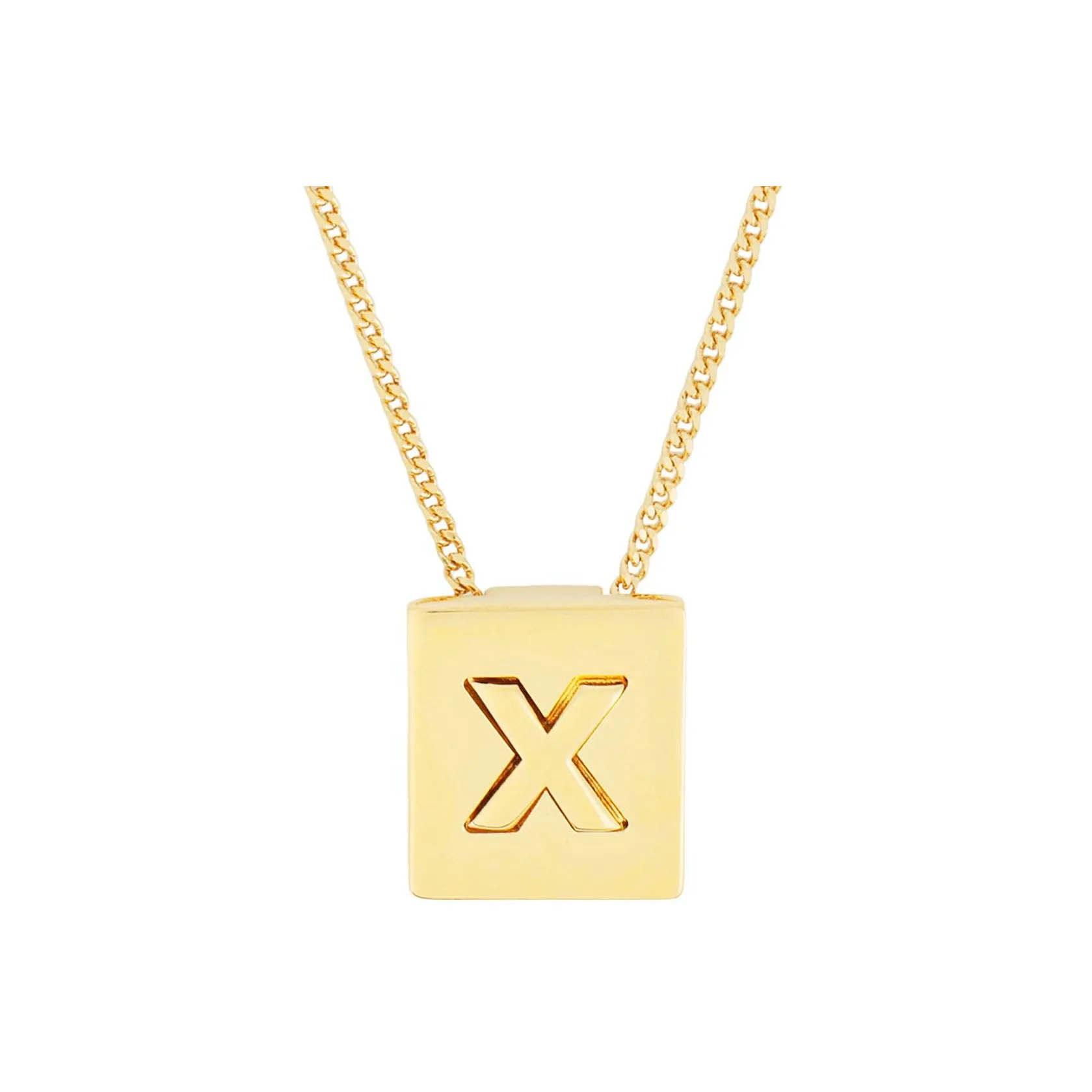 CELINE Alphabet X Necklace In Brass With Gold Finish