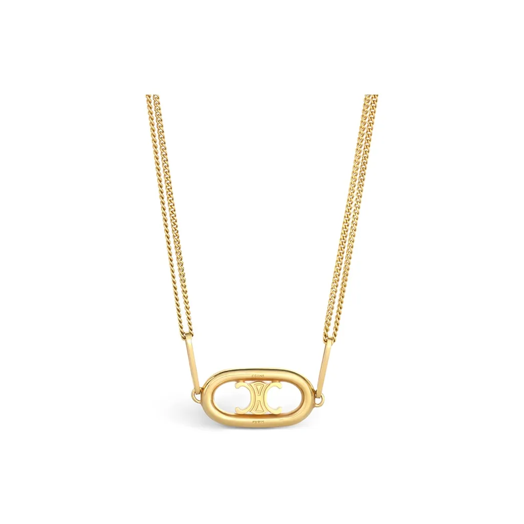 CELINE Triomphe Necklace In Gold Brass