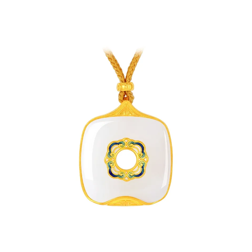 CHOW TAI SENG Hetian Jade Necklaces White Jade Men's