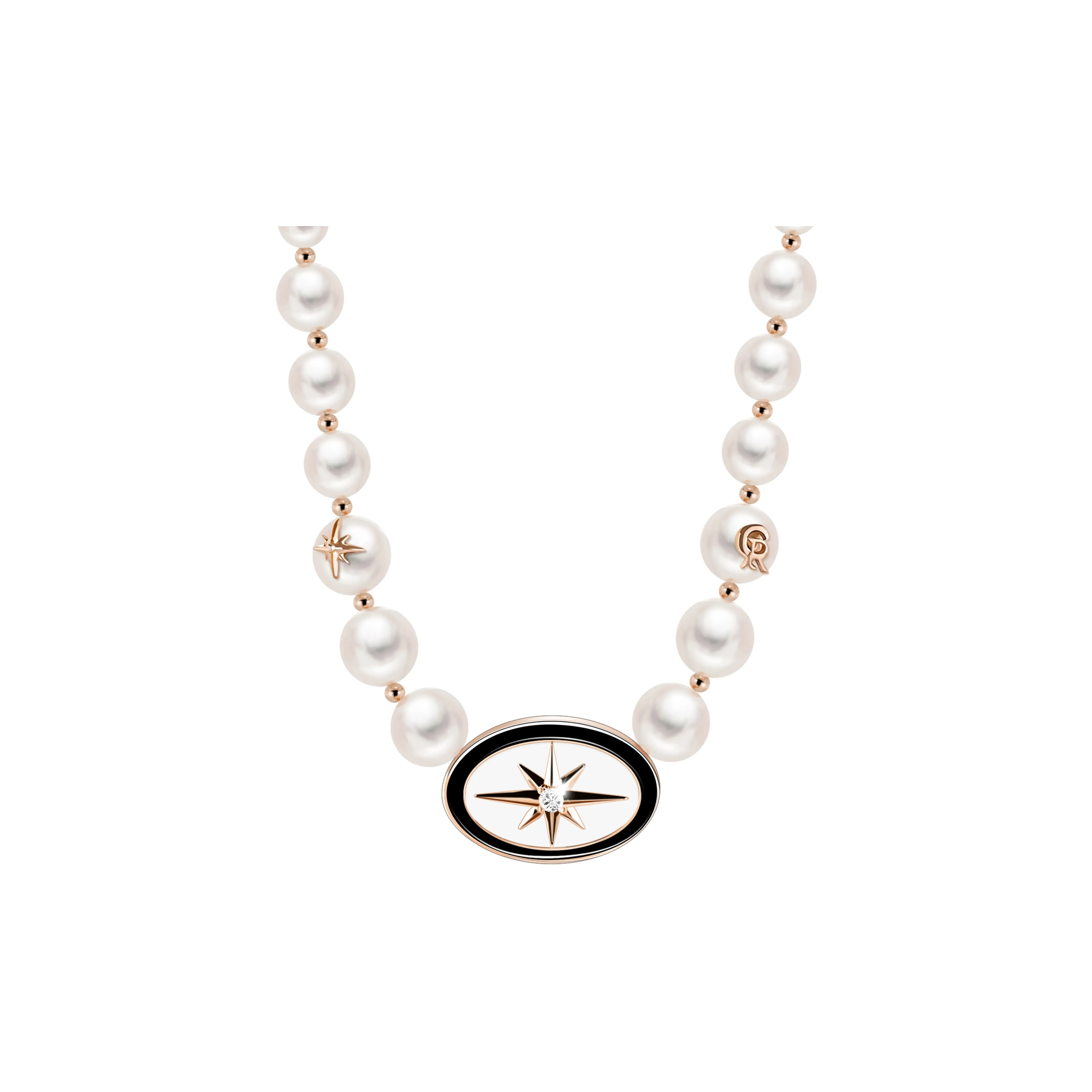 CHARLOTTE RAFFAELLI· Shell Pearl Brass Necklaces Женские Rose Gold