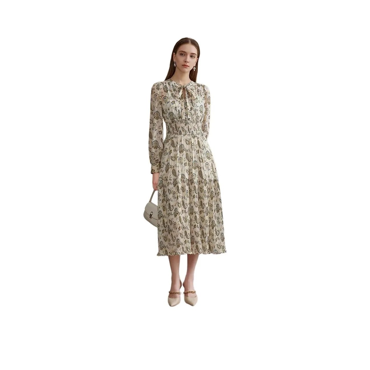 Anmani Long Sleeved Dress Women's Yellow Shirt Green
