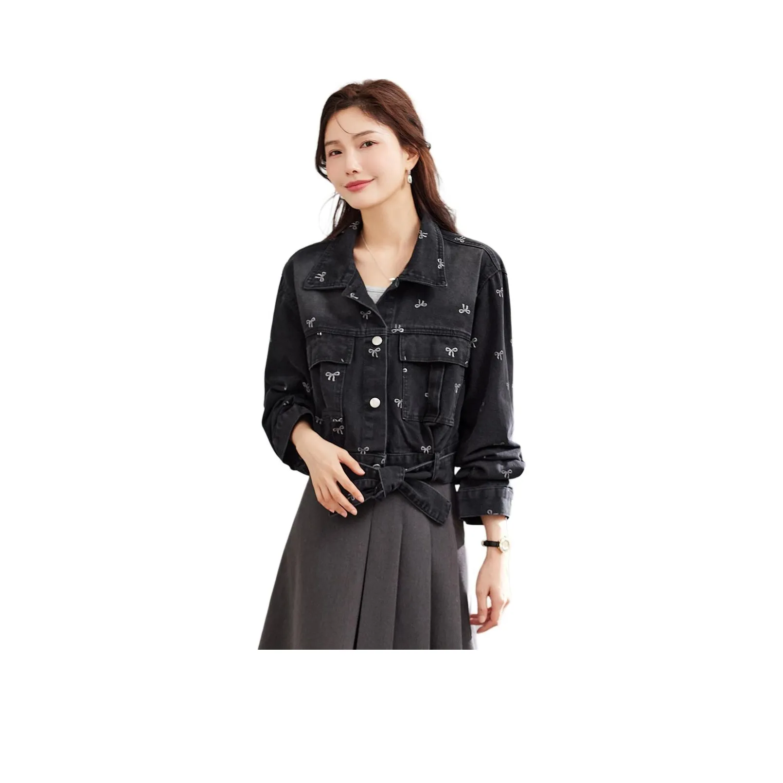 TERRE BLEUE Denim Куртка Женская Черная