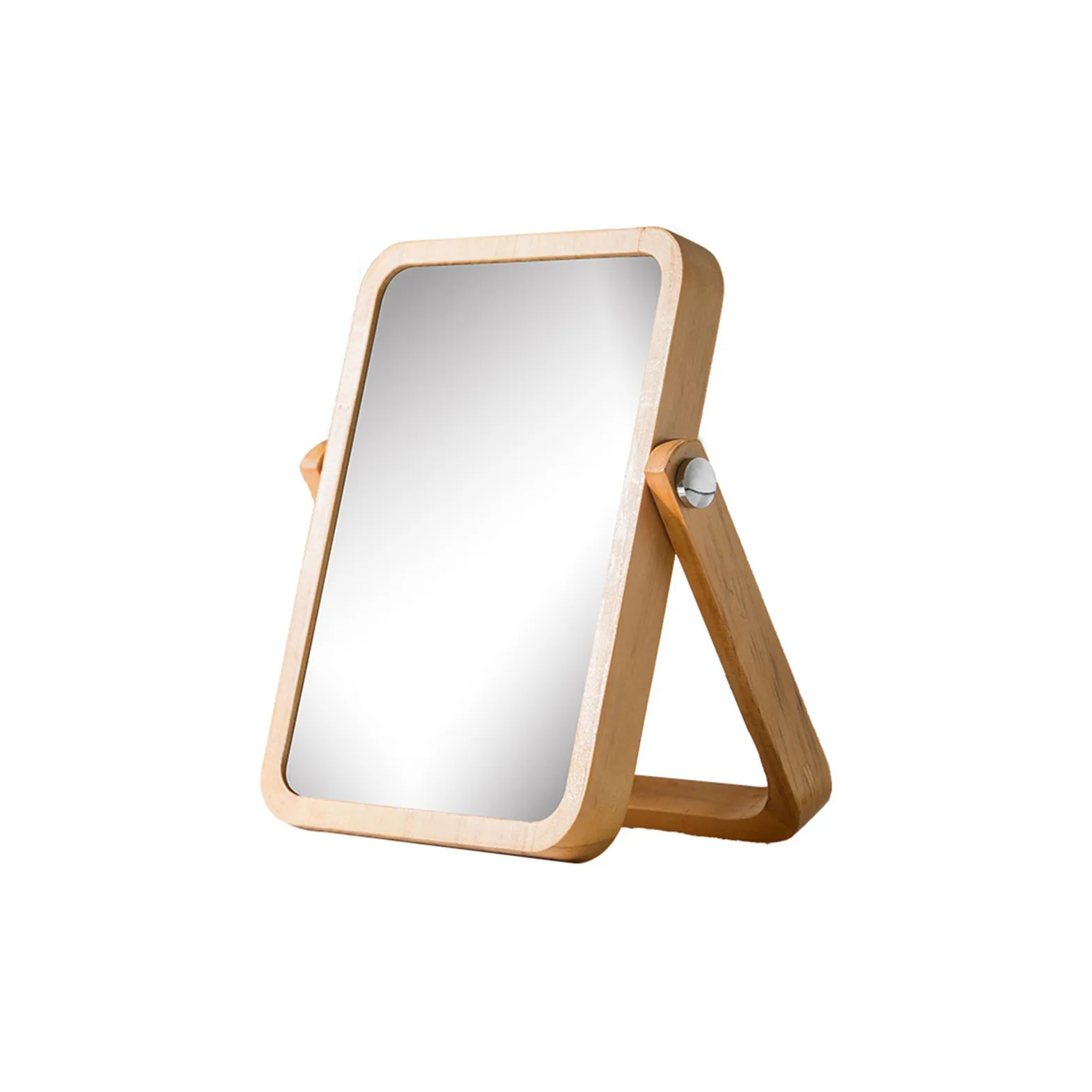 OEING Зеркало из массива дерева косметическое зеркало портативное с подставкой из массива дерева портативное зеркало