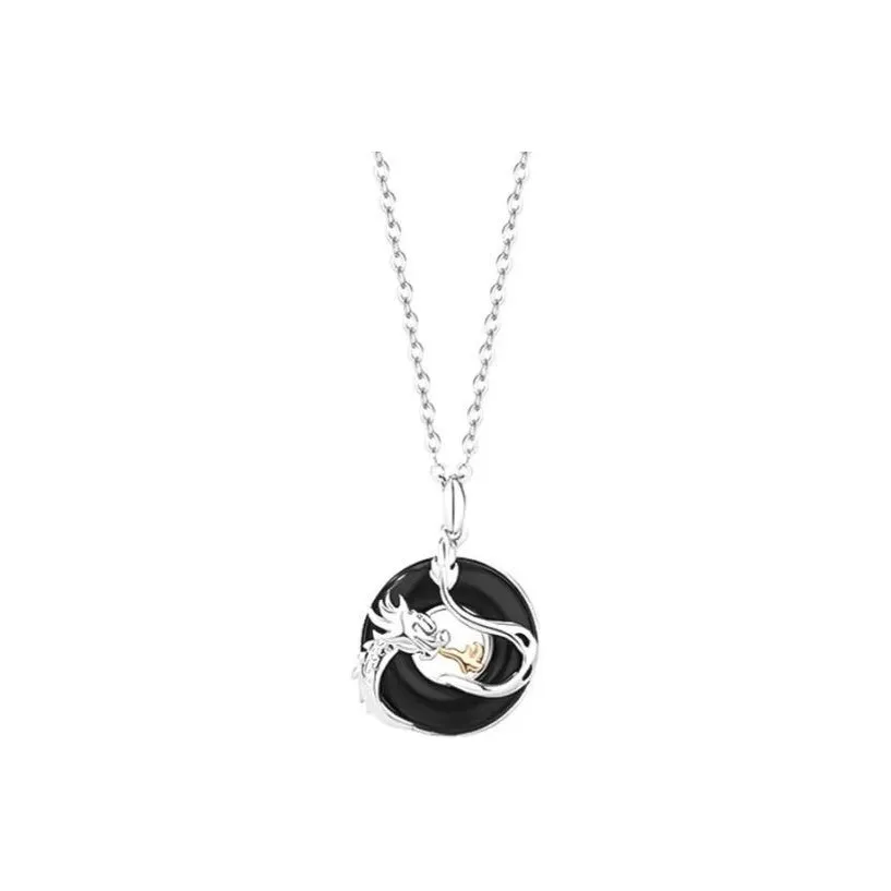 Artisan Lock Heart Jade Chalcedony Jade Necklaces Unisex