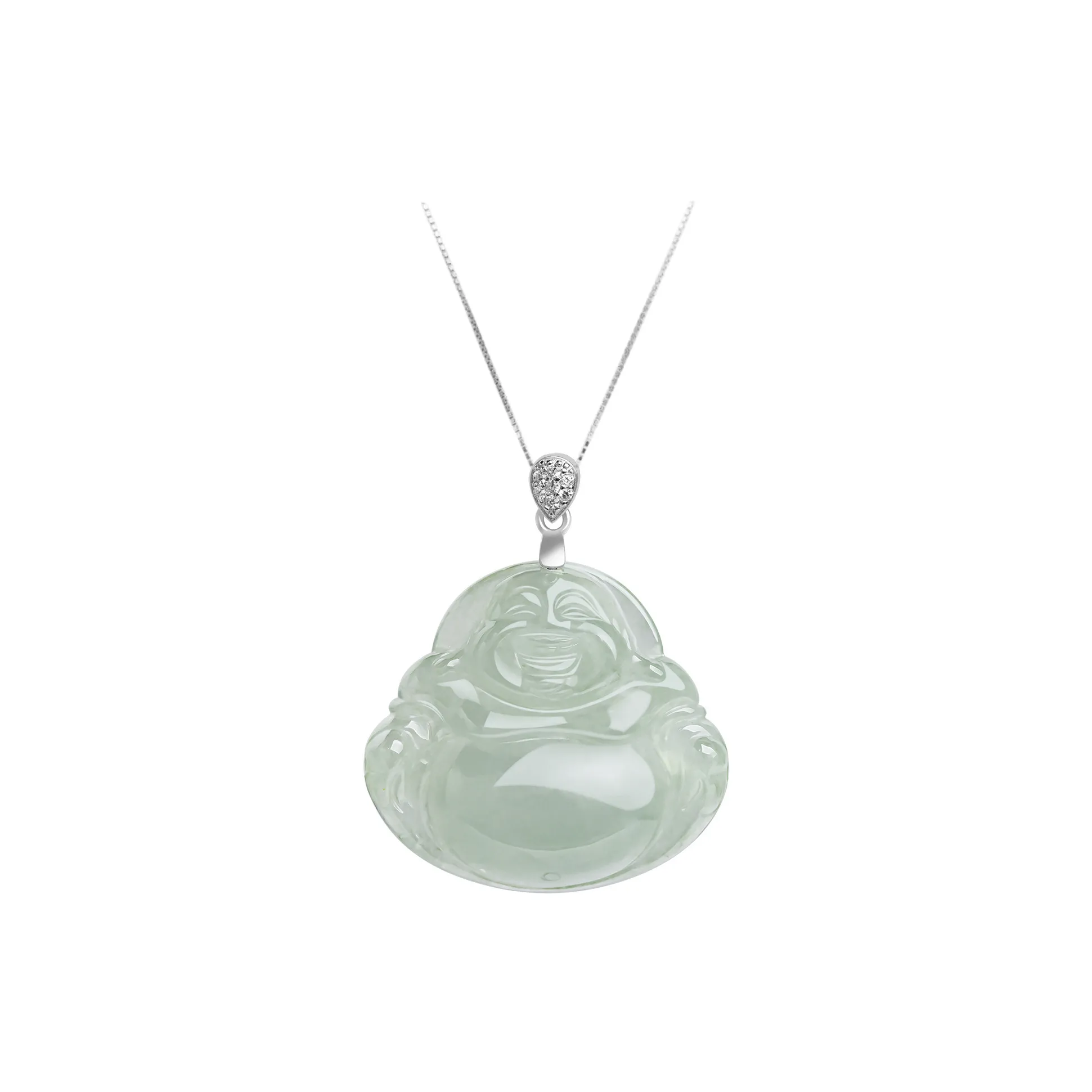 Artisan Lock Heart Jade Glutinous Jade Jadeite Necklaces Women's