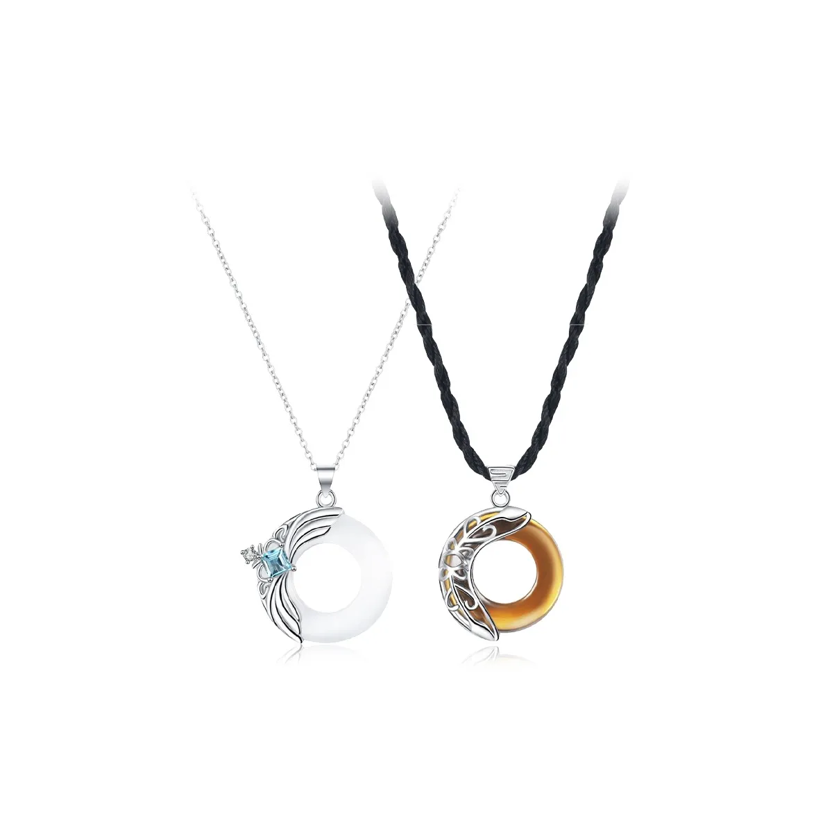 Jingleo Colored Glaze Jade Necklaces Unisex