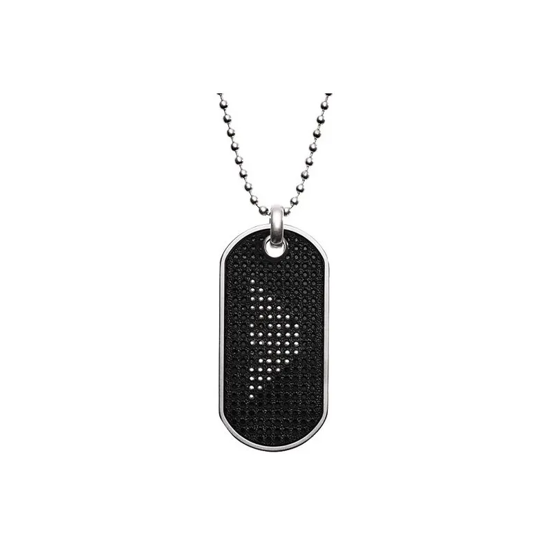 EMPORIO ARMANI Стальные ожерелья Мужские Серебристый Черный