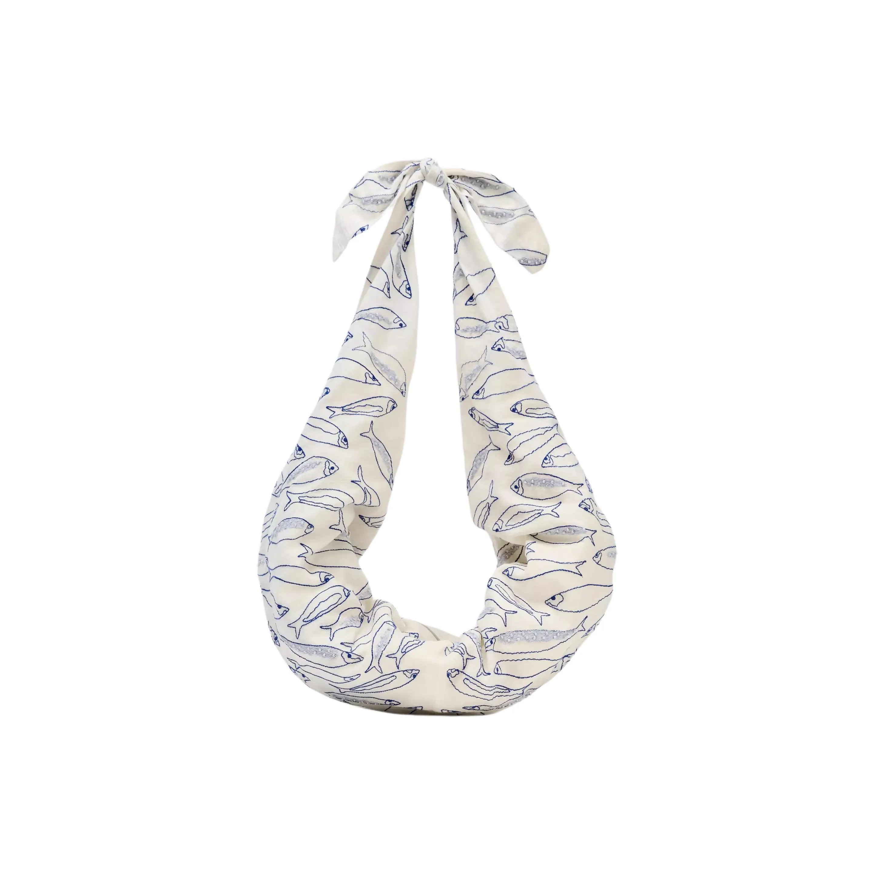 ZARA Хлопок Одно плечо Сумка Женская Белая и Синяя