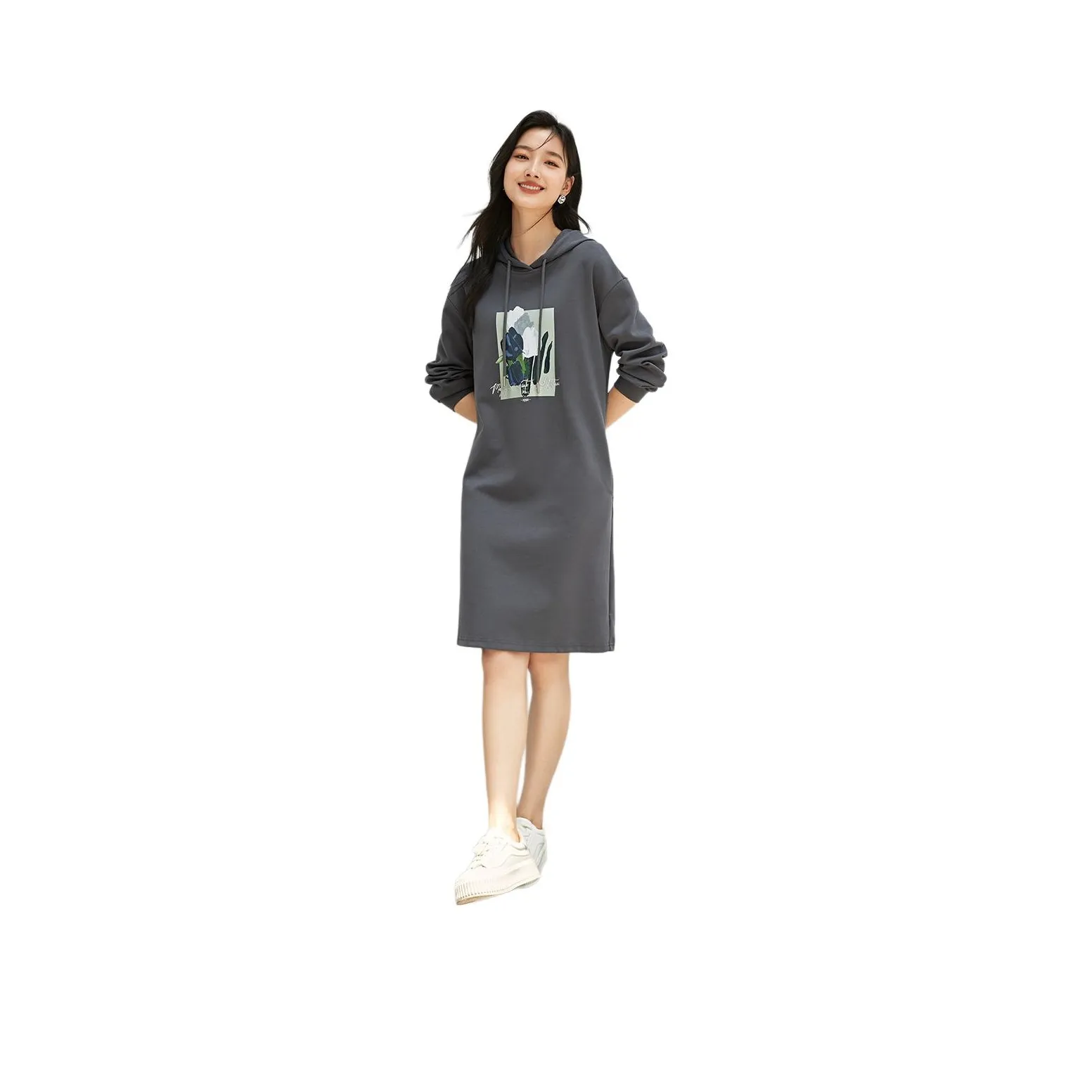 Mo Han Yi Mei Long Sleeved Dresses Women's Dark Gray