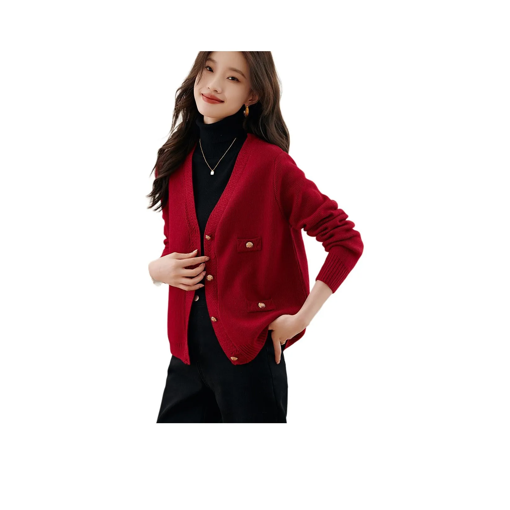 Mo Han Yi Mei Трикотаж Женский Камень Красный