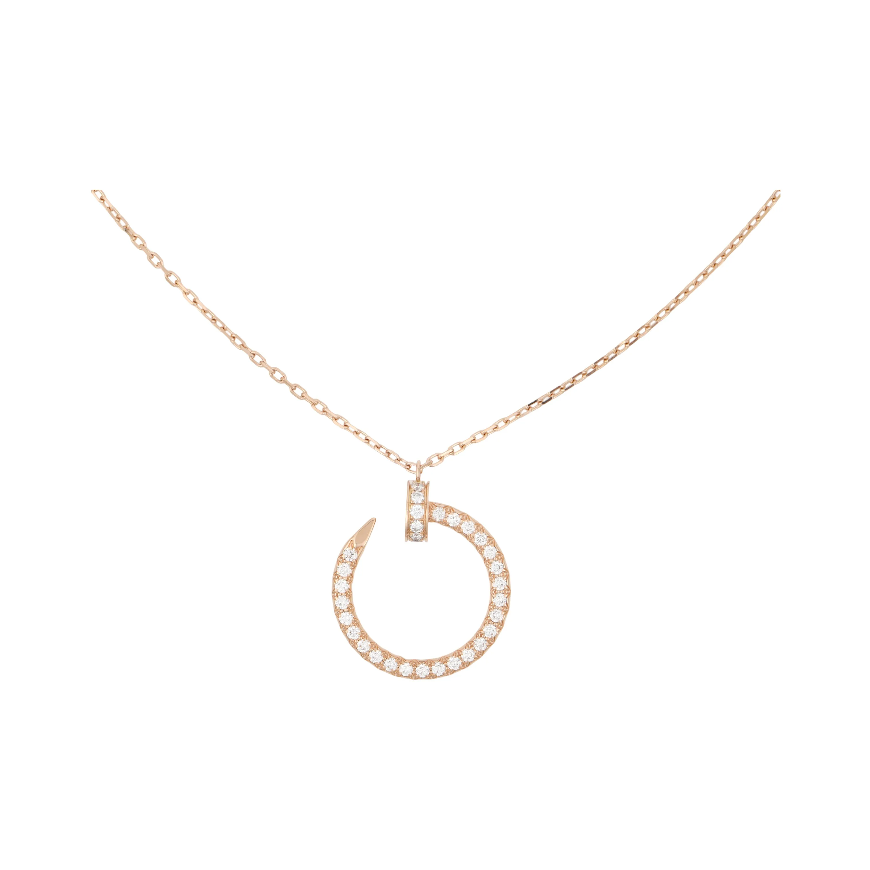 Cartier 1990 2000s 18K Yellow Gold Juste Un Clou Diamond Necklace