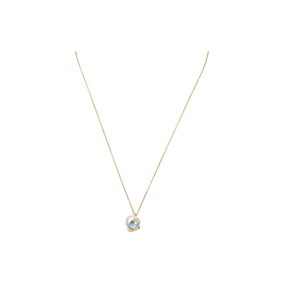 Swarovski Outstanding Gold Plated Necklaces Women's Blue