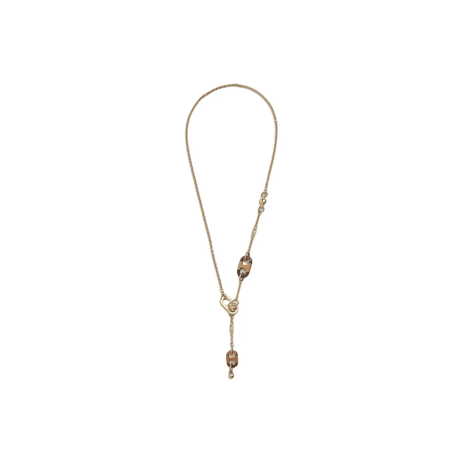 HERMES Sur Mer Metal Necklaces Women's Gold