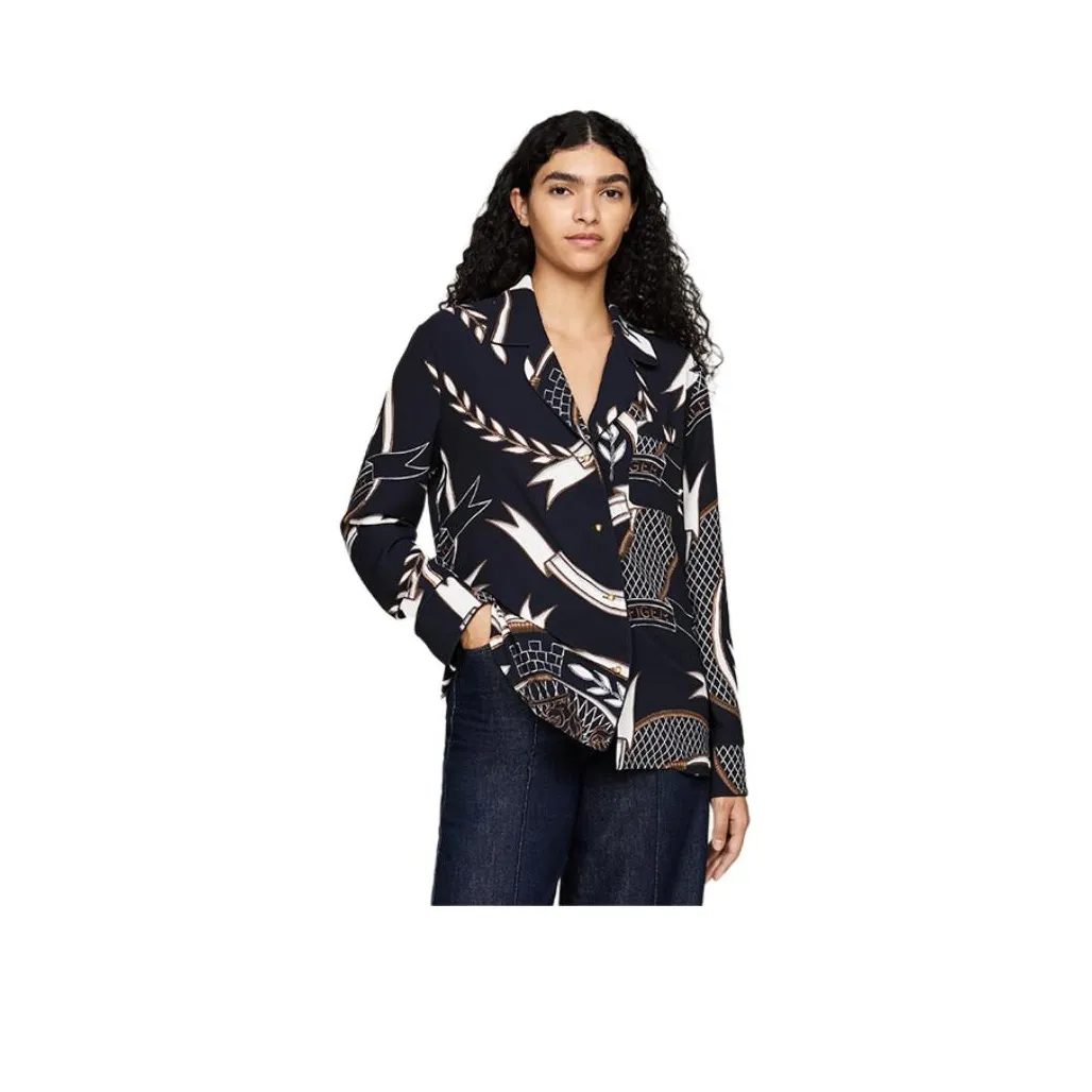 Tommy Hilfiger Shirt Women's Navy Blue With Print