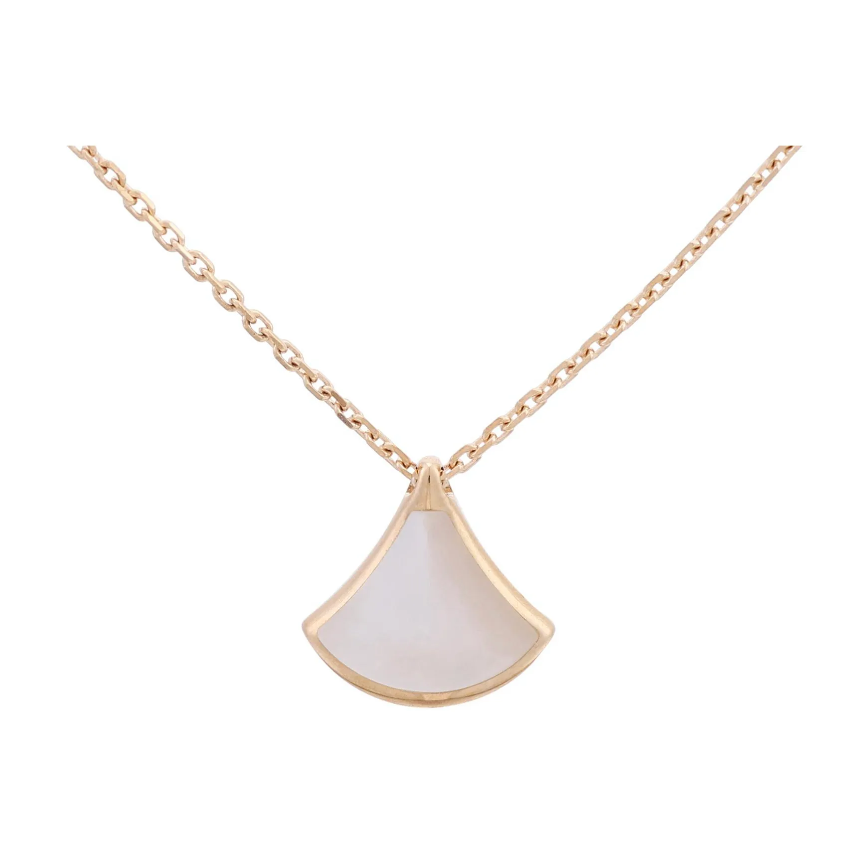 BVLGARI Divas' Dream Series White Mother Of Pearl Necklaces Women's 18K Rose Gold