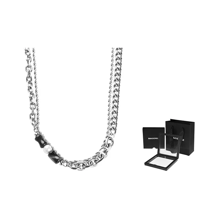 MAGICPOLE Титановая сталь Ожерелье Унисекс