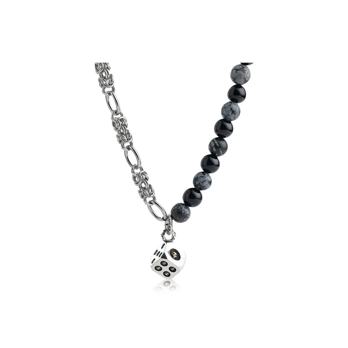 Cuud Obsidian Necklace Men's
