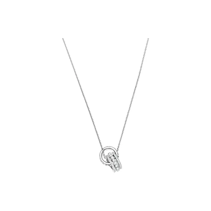 Swarovski White Gold Plated Tone Necklaces Women's Silver White