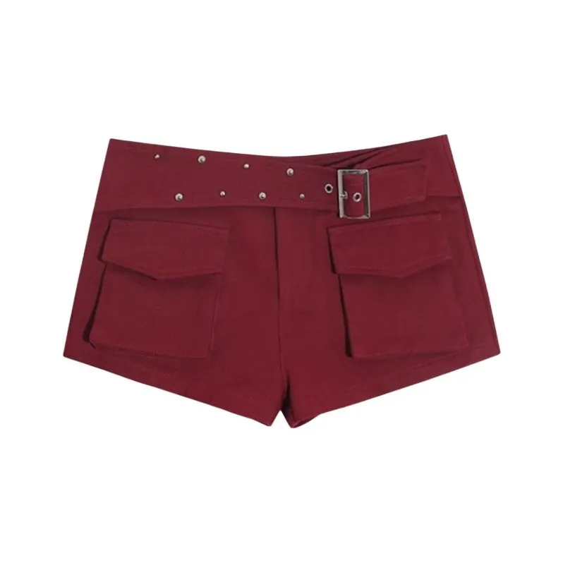 COVT Женские джинсовые шорты красного цвета