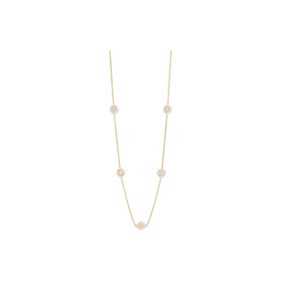 CELINE Rhinestone, Resin, Pearl, Enamel Necklaces Women's Gold