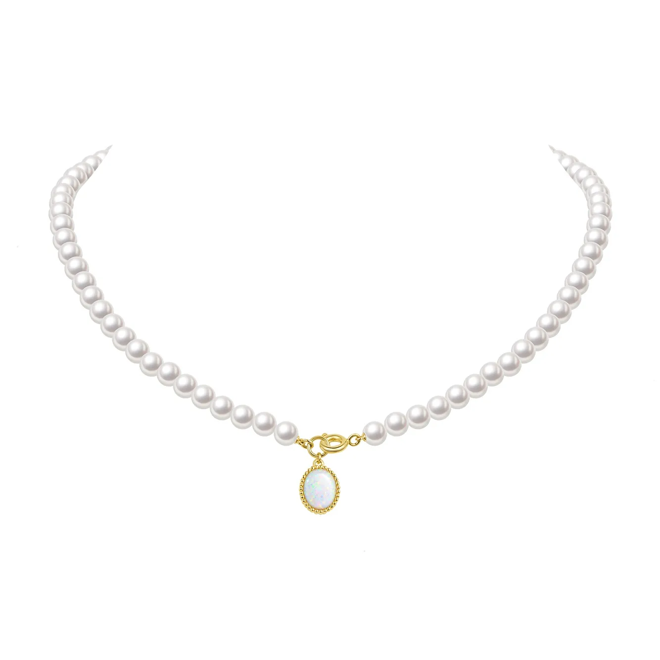 ZEGL Ожерелья с камнем опал Женские