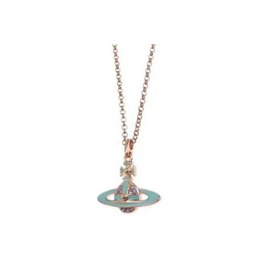 Vivienne Westwood Brass Necklaces Женские Rose Gold Blue