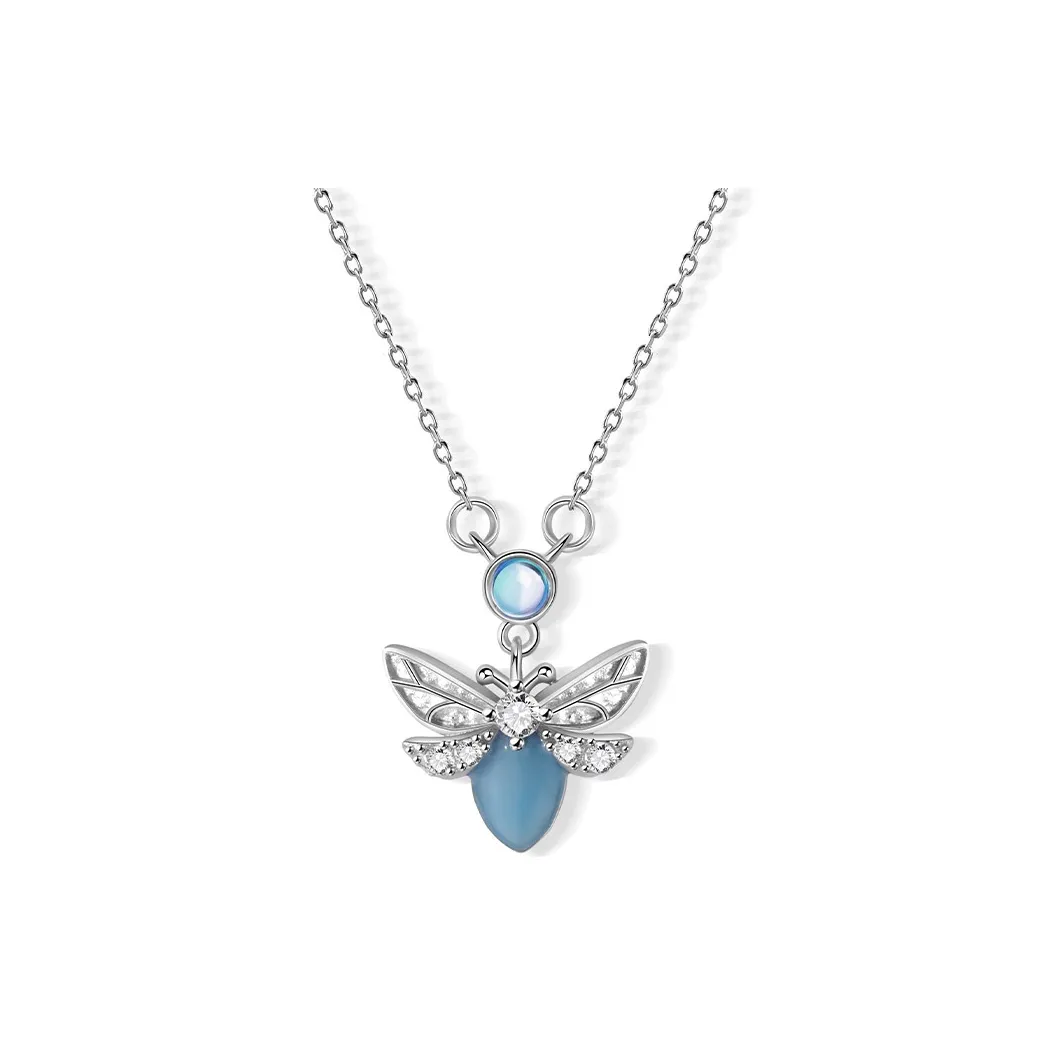 BAOLIAN Серебро S925 Ожерелье Женское Серебристый Синий