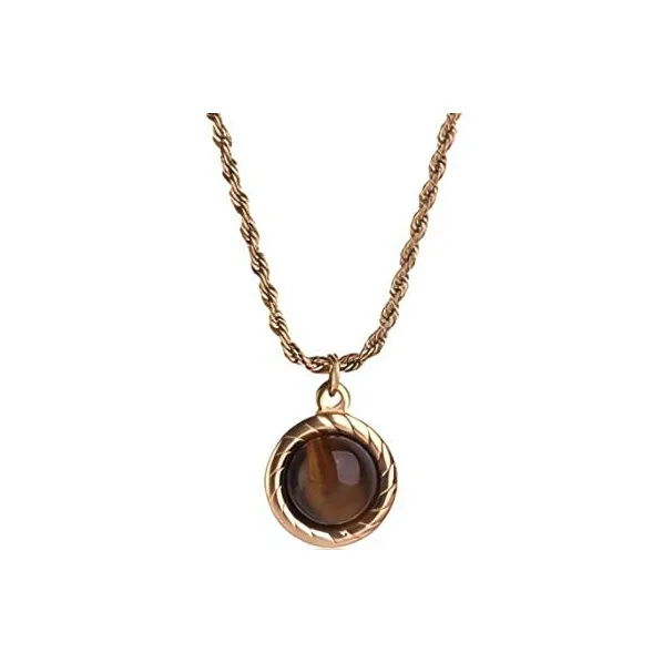 FOREVER MELODY Tiger's Eye Stone Necklaces Unisex