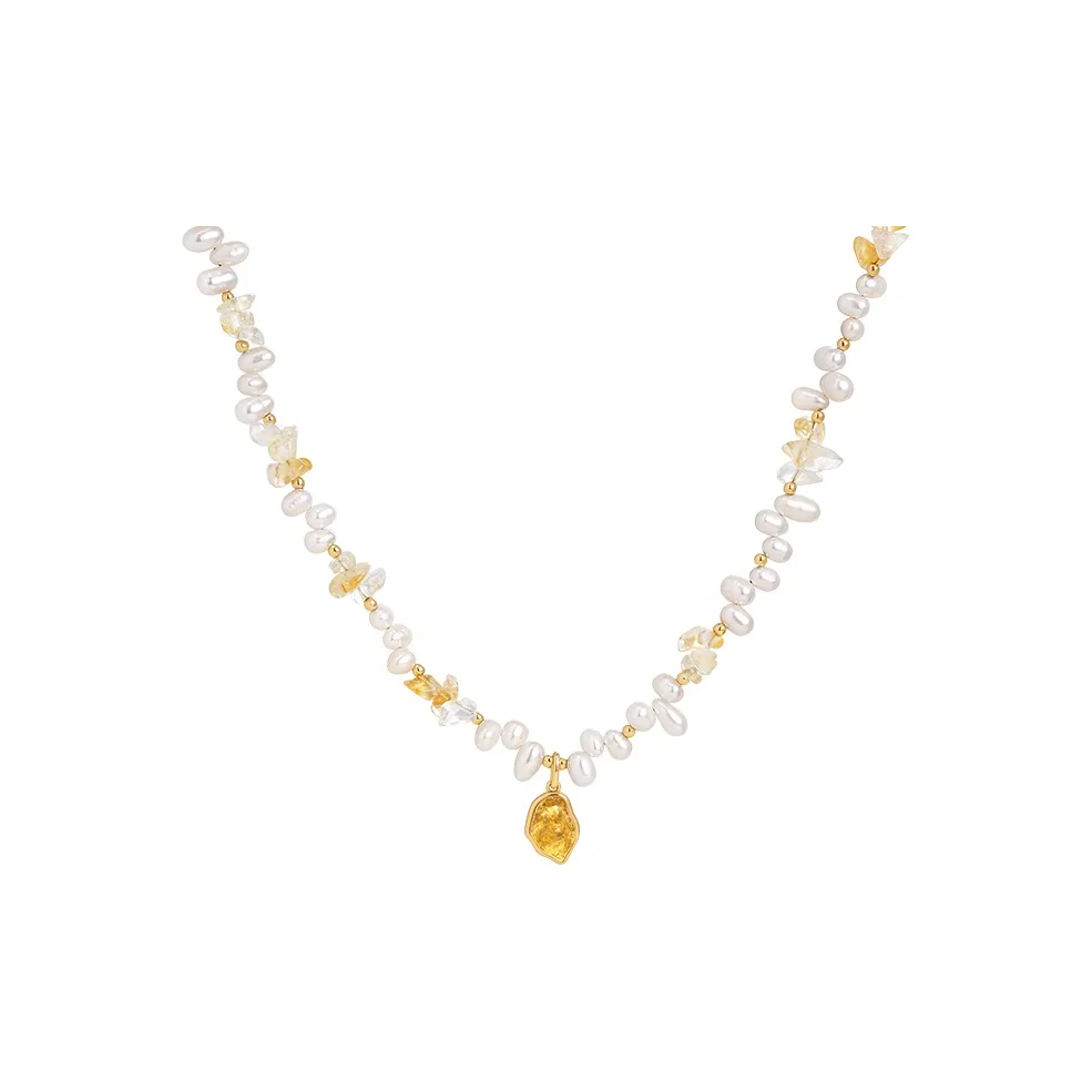 Amber Lollipop Iridescent Realm Pearl Necklaces Women's
