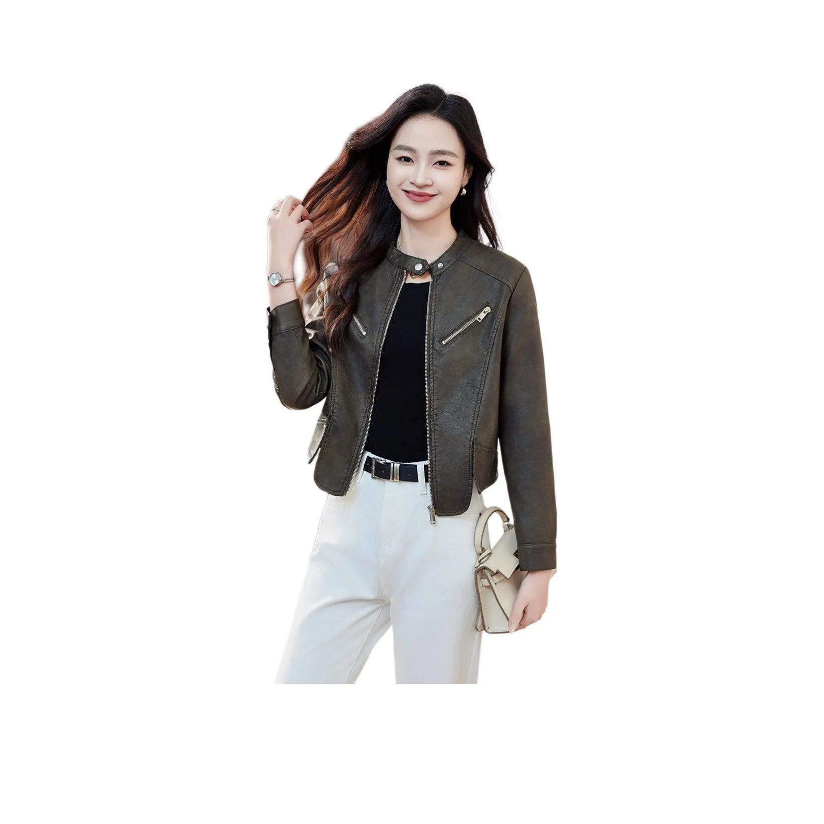 Fele.d Leather Jackets Women's