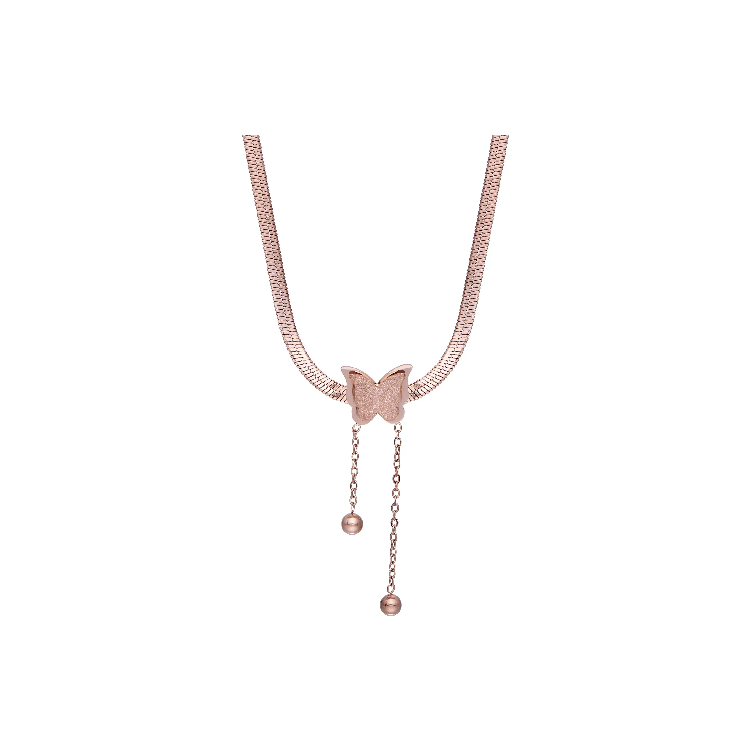 CLARKIA FLOWER Титановая сталь Ожерелья Женские Розовое золото