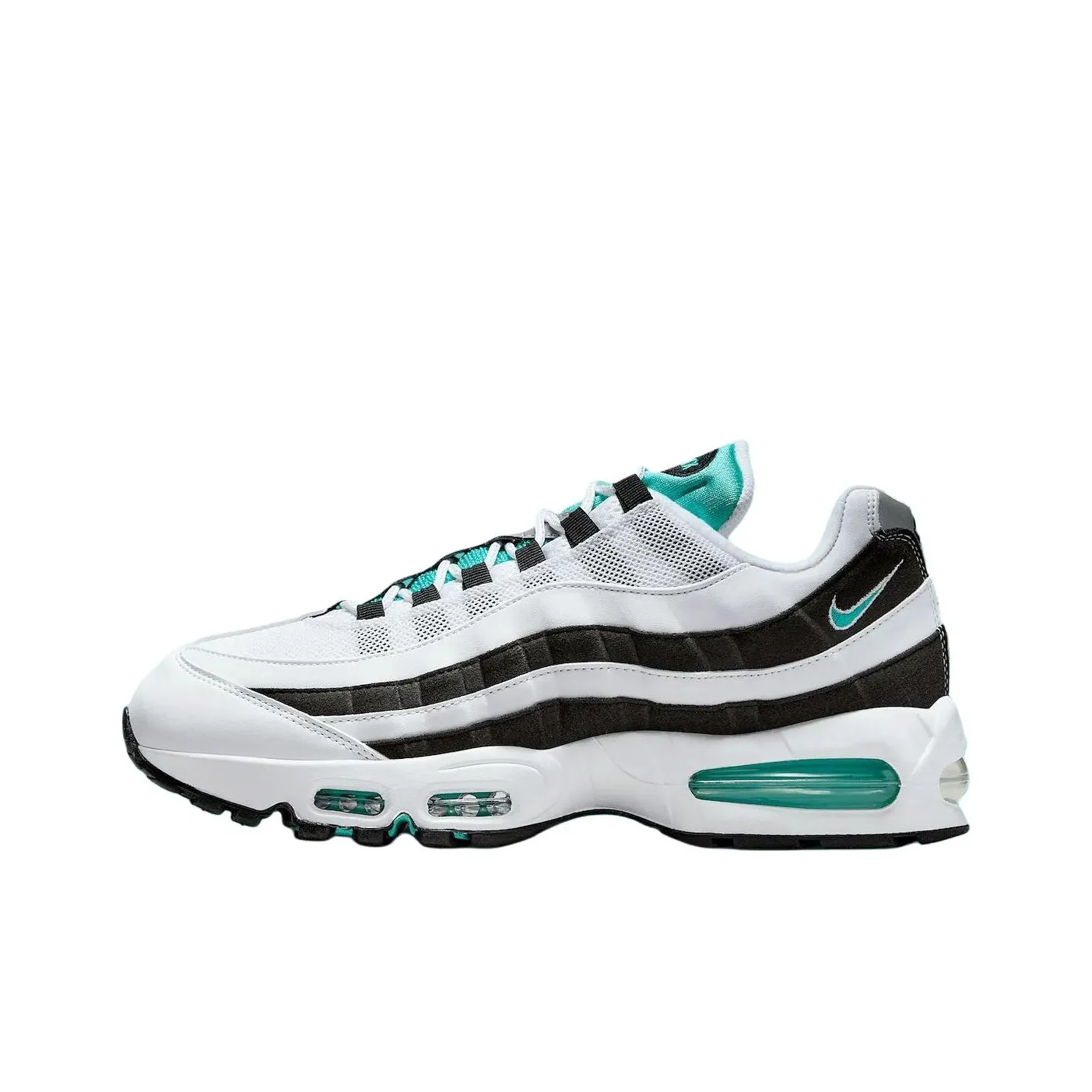 Nike Air Max 95 Устойчивые к истиранию Низкие Беговые кроссовки Мужские Белый Черный