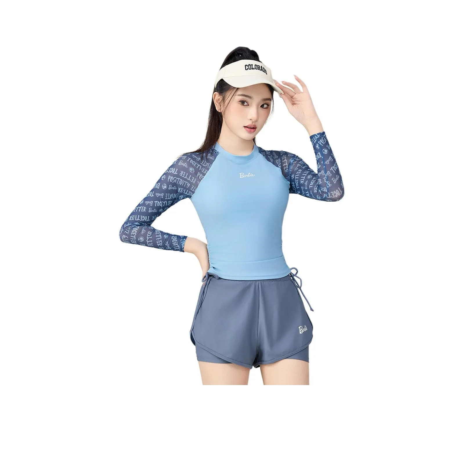 Барби Двухкомпонентный Купальник Женский Синий