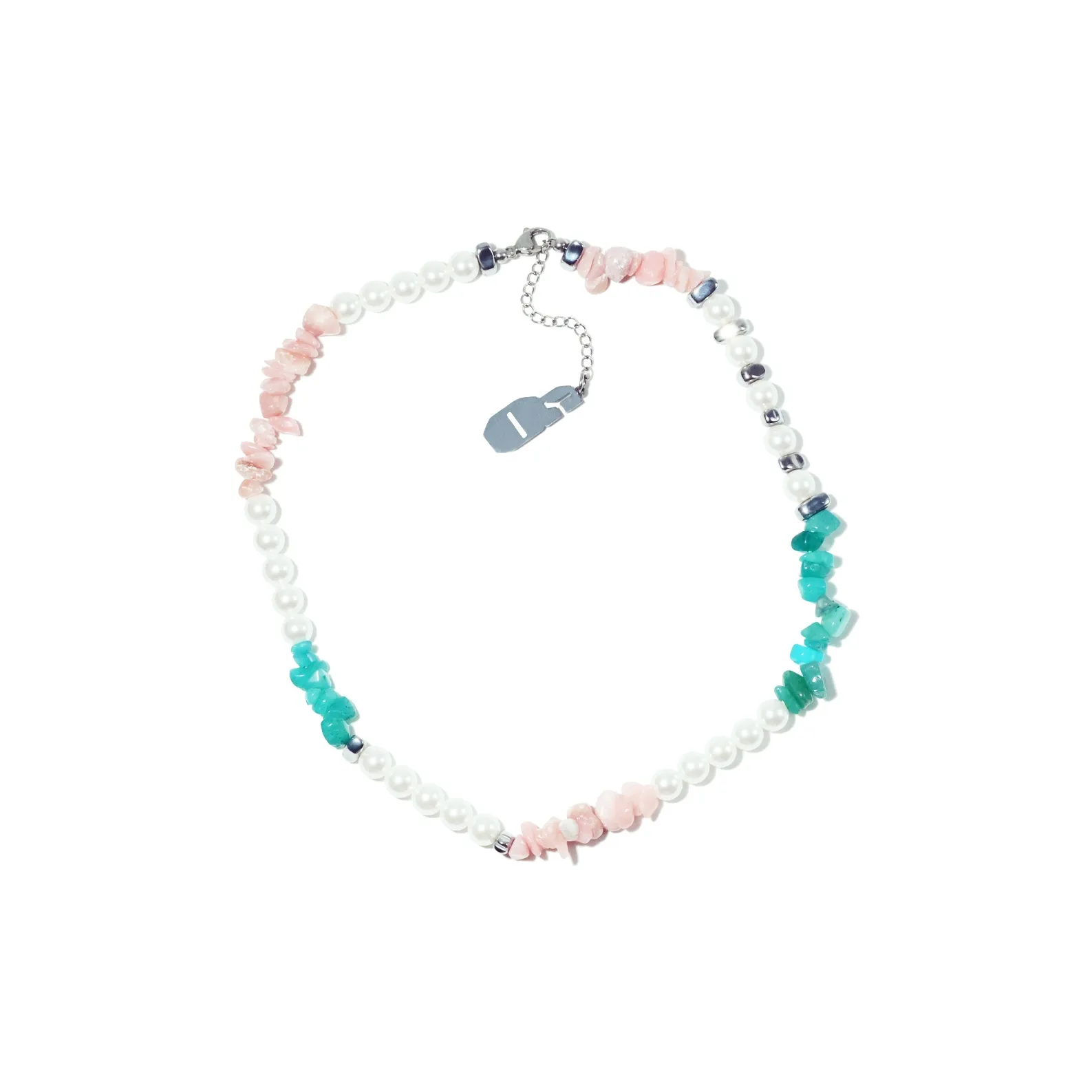 Get'em ON Зеленый Pebble Розовый Pebble Белый Shell Бусины Ожерелье Унисекс