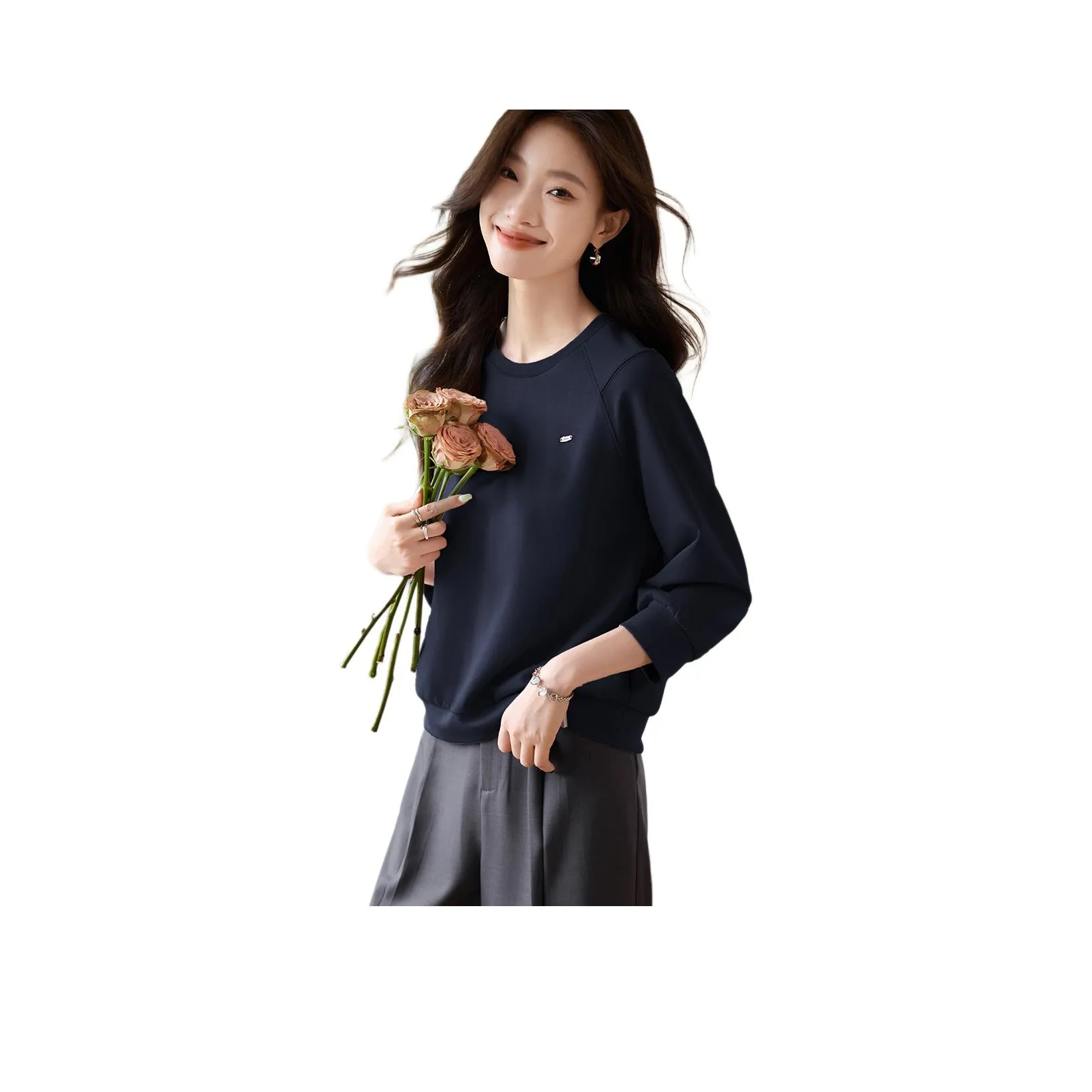 Mo Han Yi Mei Свитшот Женский Темно-синий