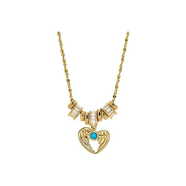 Amber Lollipop Flying Feather Series Zircon Necklaces Women's