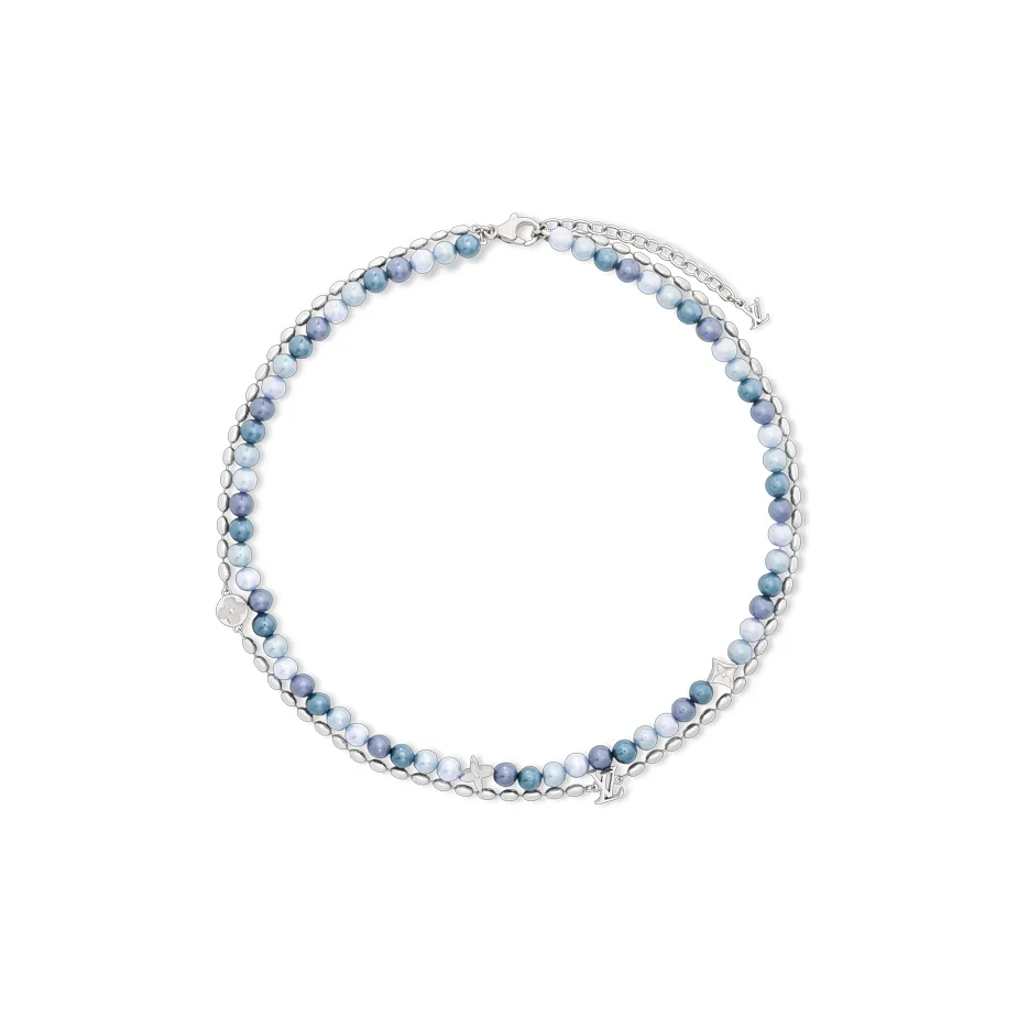 LOUIS VUITTON Metal Beads, Glass Beads Necklaces Men's Blue