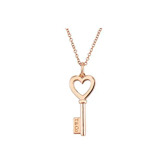 TIFFANY & CO. Keys Collection 18K Rose Gold Necklaces Women's Rose Gold