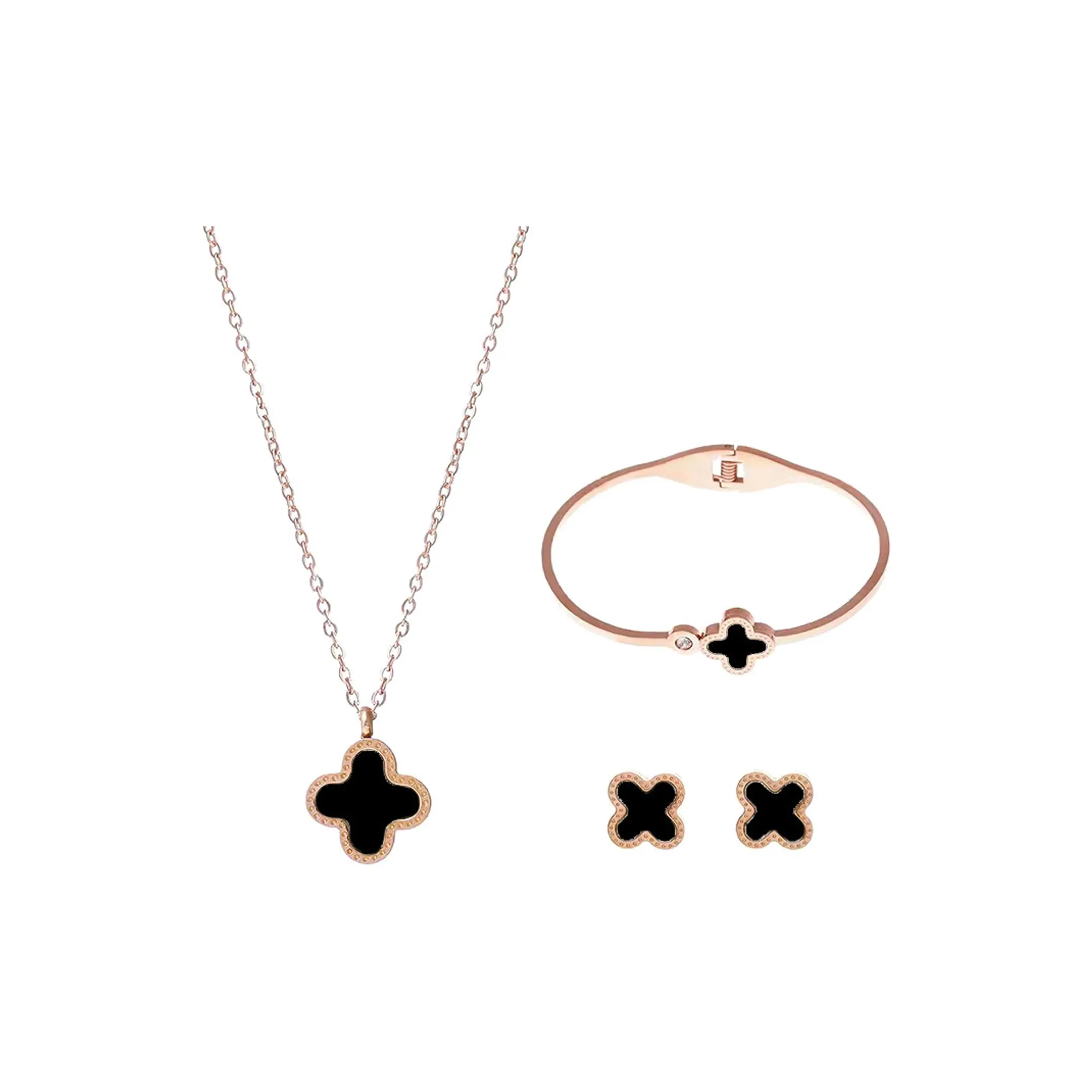 HOLLY RYAN Ins Элегантность Универсальный Мягкий Утонченный Коммутирование Набор Счастливый Сладкий стиль Four Leaf Clover Ожерелье Женские