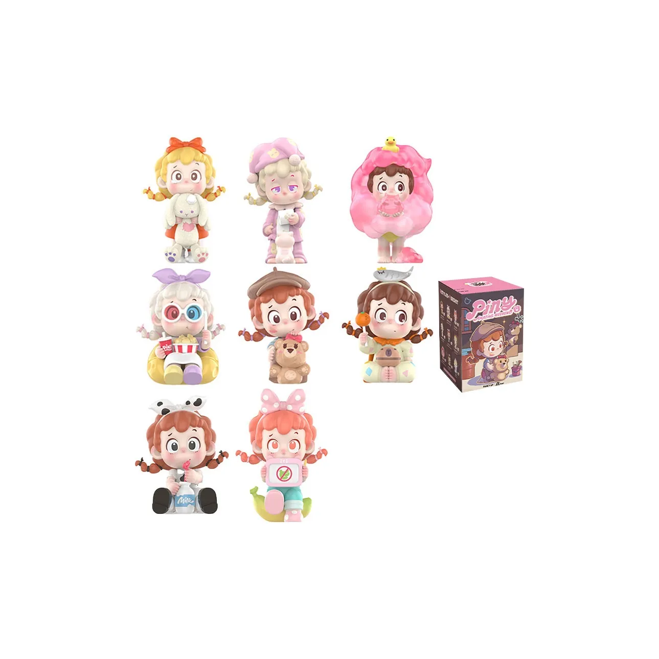 M G SHOP PINY Weekend Theater Collection Настольный Декор Слепые Коробки Один Mystery Коробка Полная Коробка 8 Упаковок