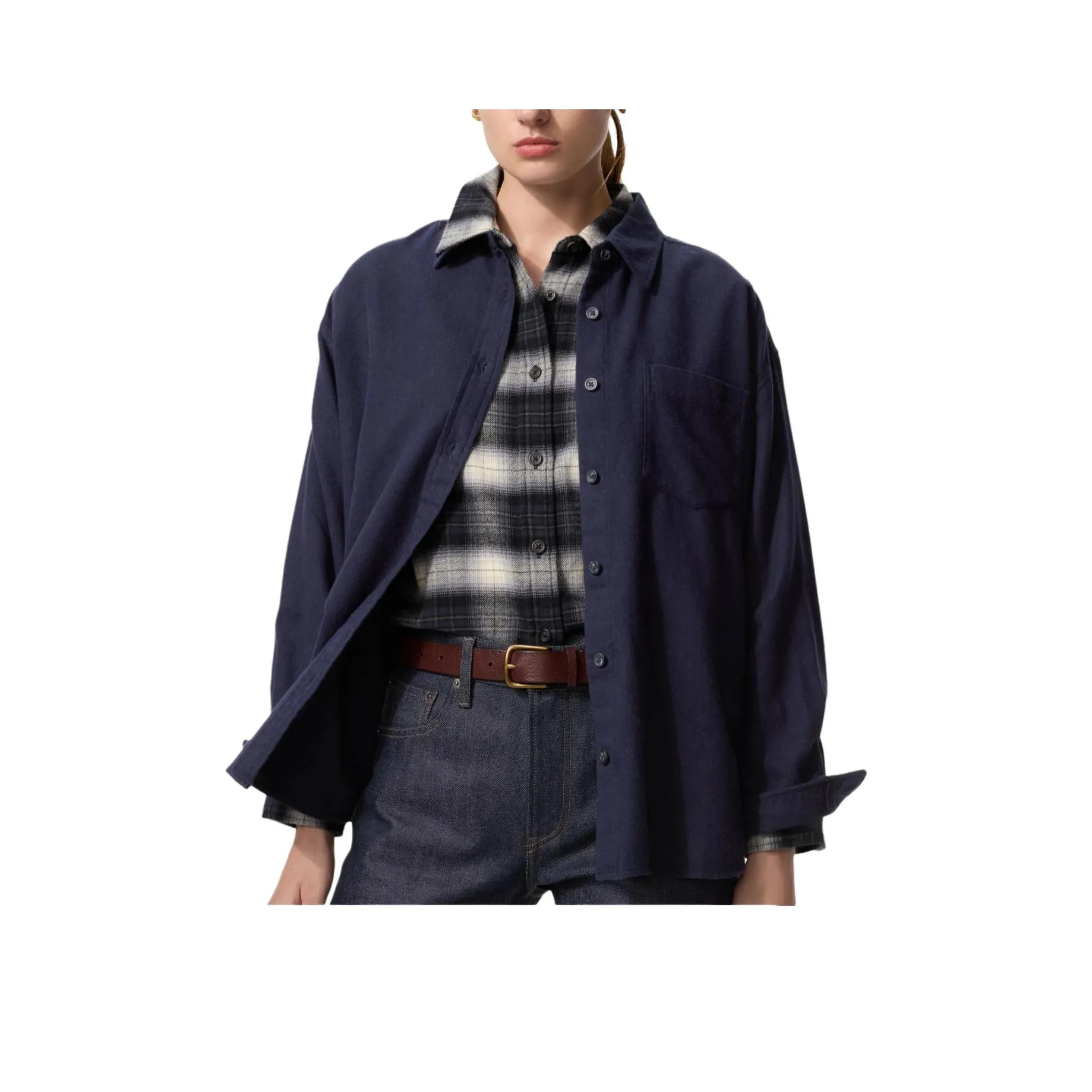 UNIQLO Темно-синие Женские Рубашки