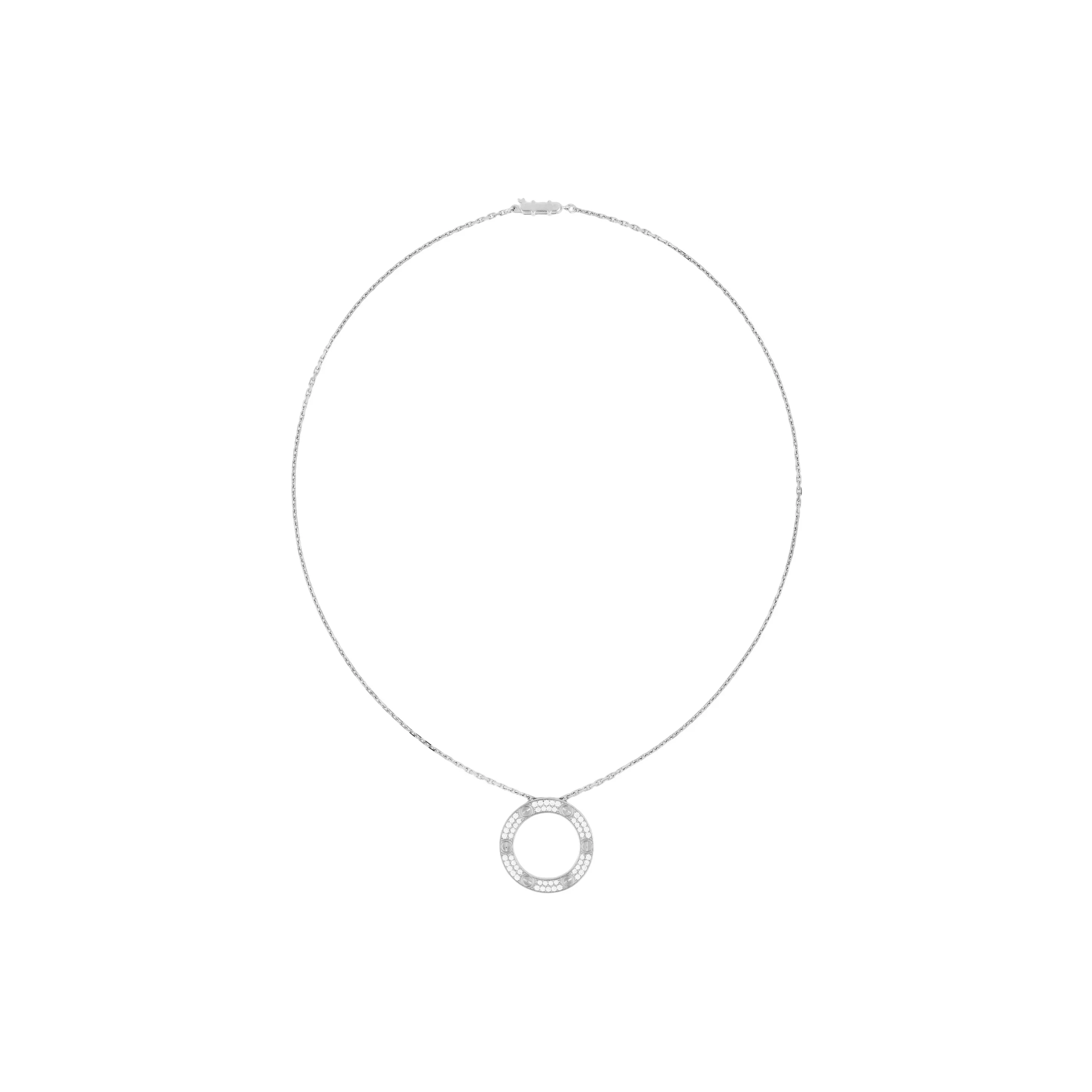 Cartier 18kt White Gold Love Diamond Necklace