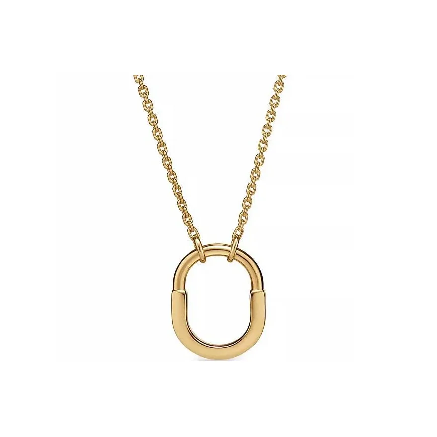 TIFFANY & CO. Lock 18K Gold Necklaces Women's Gold