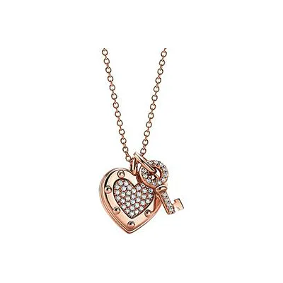 TIFFANY & CO. 18K Rose Gold, Diamond Necklaces Women's
